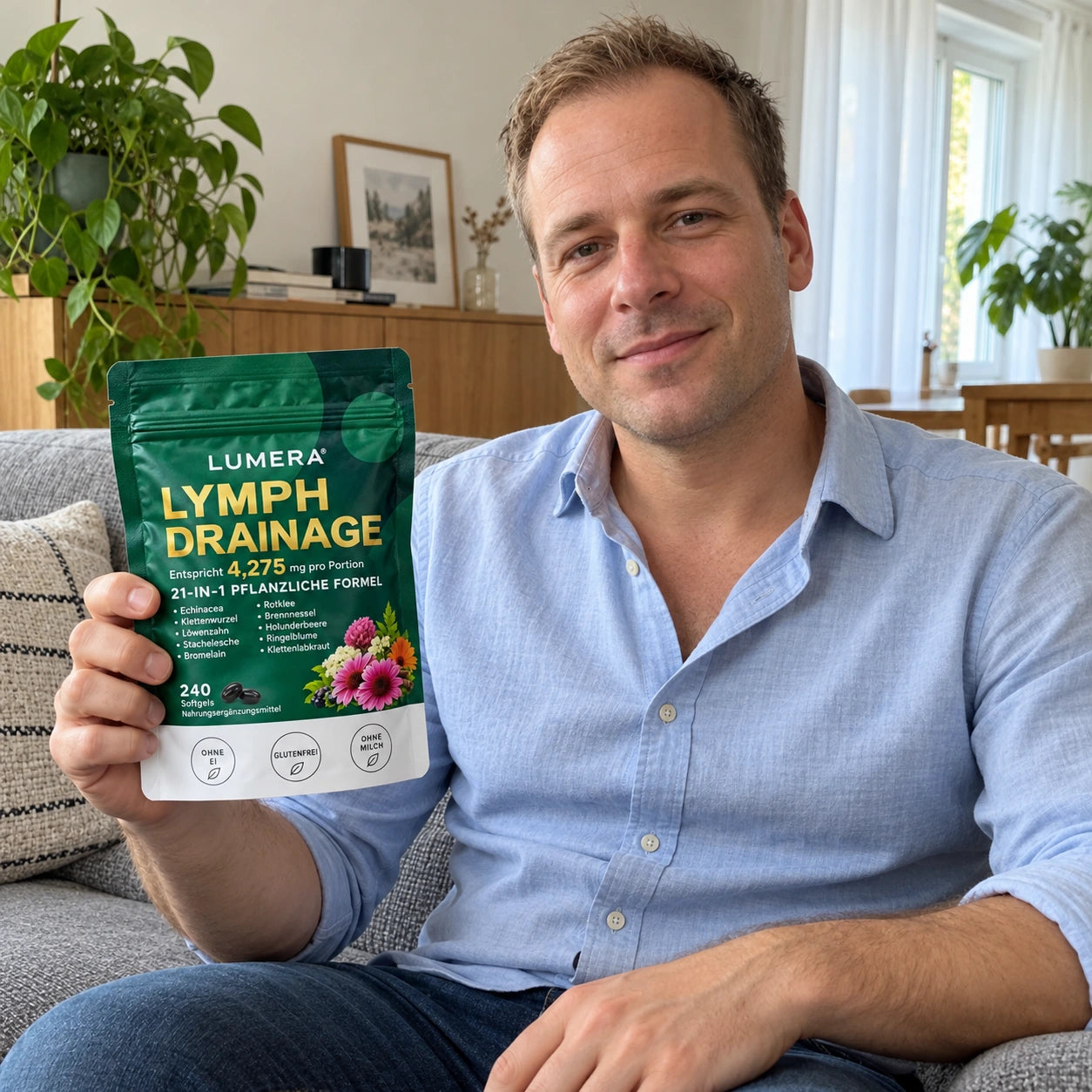 Mann mit LUMERA Softgels